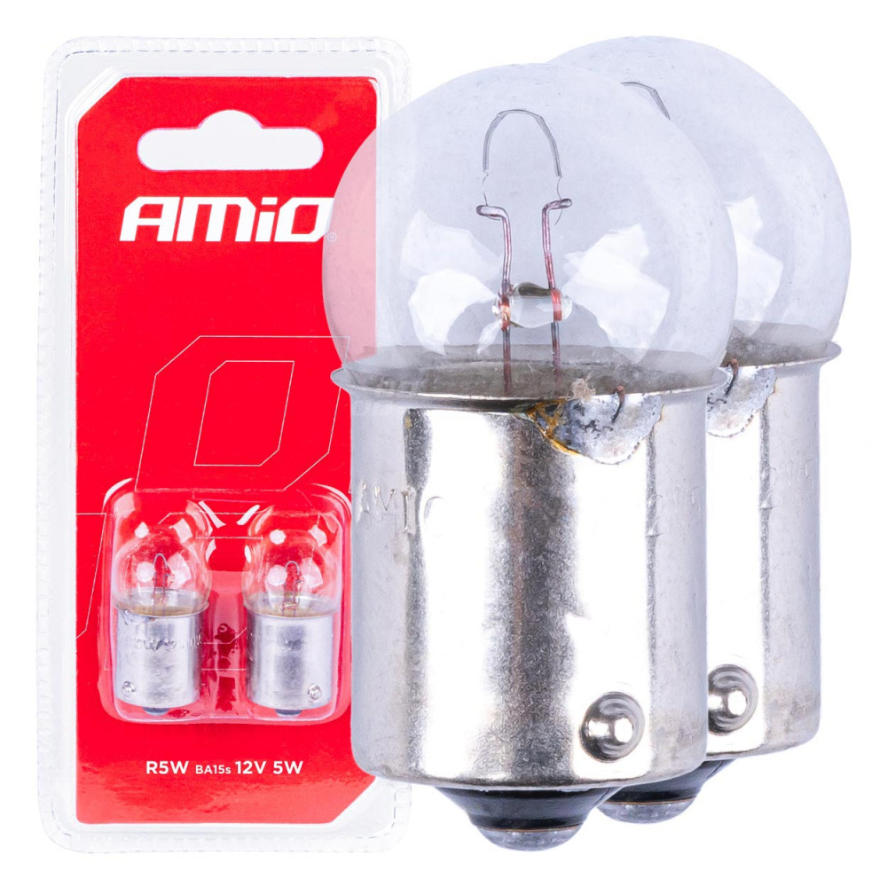Halogenlampor r5w ba15s 12v 2st blister amio-03349 Halogenlampor r5w ba15s 12v 2st blister amio-03349