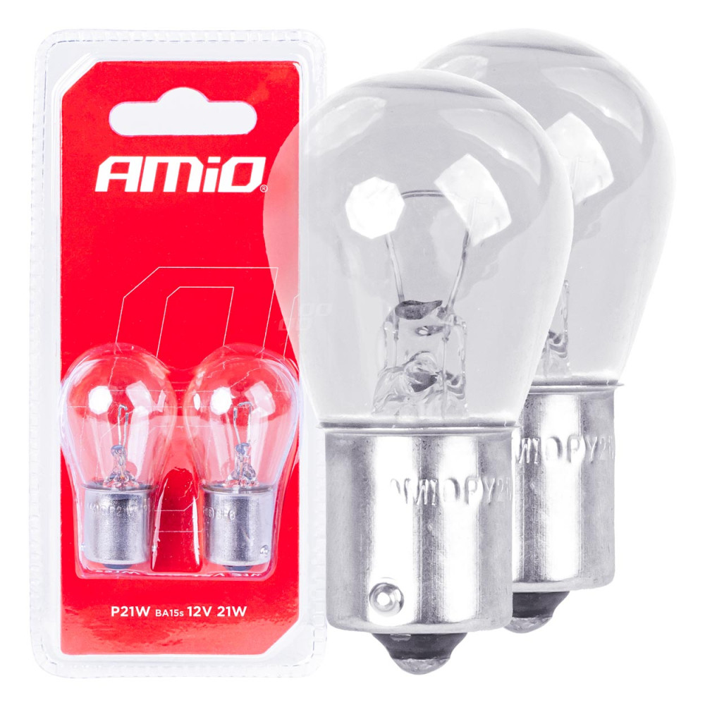 Halogenlampor p21w ba15s 12v 2st blister amio-03351 Halogenlampor p21w ba15s 12v 2st blister amio-03351