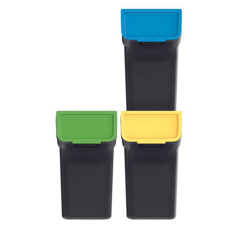 Sopkorgar STACKBOX Q SET - svart 20 liter. Enstyck.