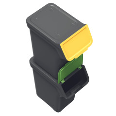 Sopkorgar STACKBOX Q SET - svart 20 liter. Enstyck. | HandlaSmidigt.se