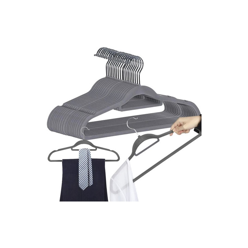 Klädhängare 20 st - grå Ruhhy 22535