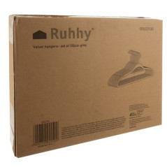 Klädhängare 20 st - grå Ruhhy 22535