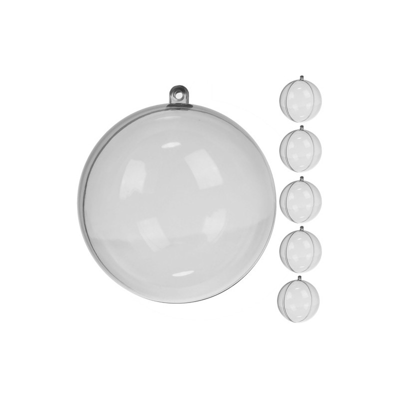 Julgranskulor genomskinliga 10 cm - set med 5 st Ruhhy 22276