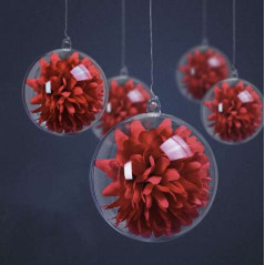 Julgranskulor genomskinliga 10 cm - set med 5 st Ruhhy 22276