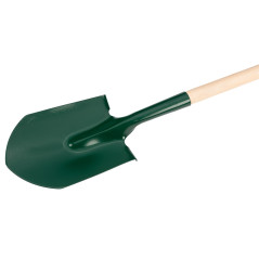 Spetsig spade, trähandtag, T-handtag, amerikan