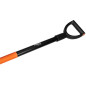 Spade med härdat blad, metallhandtag, vass