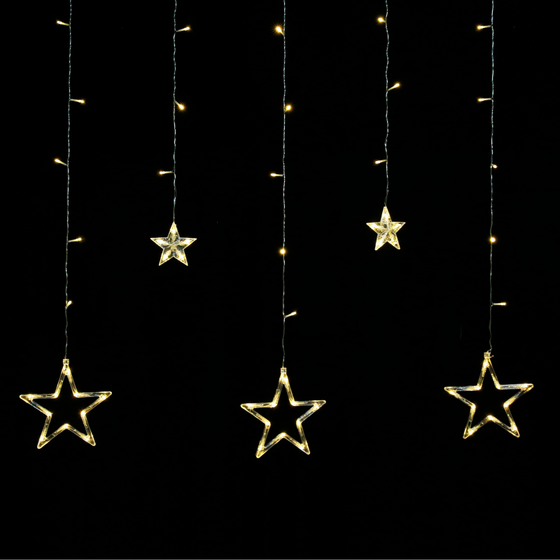 Ljusslang Rebel - stjärnor, varmvita, 230V