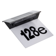 Solcellslampa LED med husnummer Maclean, IP44, 1W, 100lm, 6000K, batteri 600 mAh, 2,5V DC 70mA, MCE423 | HandlaSmidigt.se