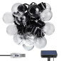 Solcellsgirland LED 2i1 Maclean, IP44, 3W, 10lm, 3000K, batteri 2*600 mAh, 5V DC, 7m, MCE424