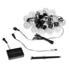 Solcellsgirland LED 2i1 Maclean, IP44, 3W, 10lm, 3000K, batteri 2*600 mAh, 5V DC, 7m, MCE424 | HandlaSmidigt.se