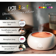 AD 7969 Ultraljudsdiffusor för doft USB 3-i-1