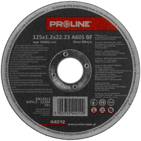 Skivor för skärning av stål kwas.t41,125x1.0x22a60s proline 10st