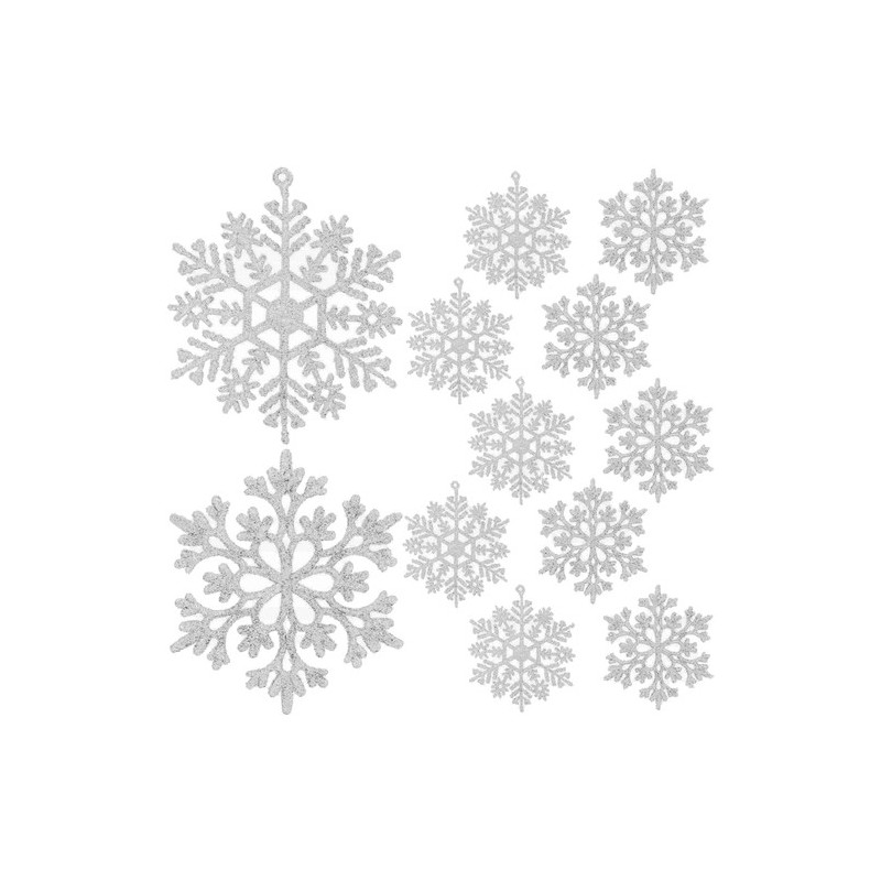 Julgranskulor - snöflingor 12 st. Ruhhy 22516