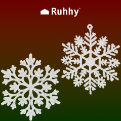 Julgranskulor - snöflingor 12 st. Ruhhy 22516