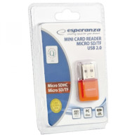 EA134O Micro SD-kortläsare USB orange Esperanza