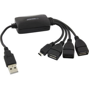 EA158 USB-hubb med 3 USB-portar + 1 micro USB-port från Esperanza.
