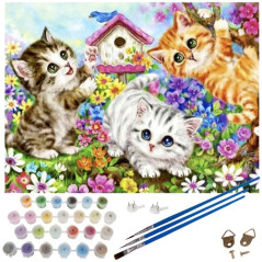 Målning efter nummer 40x50cm - kattungar Maaleo 22781 | HandlaSmidigt.se