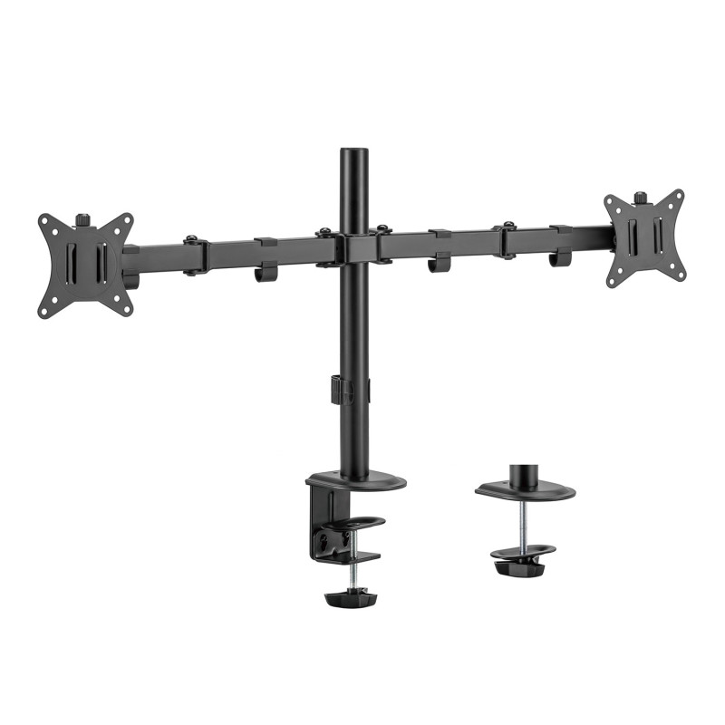Skrivbordsfäste för 2 Maclean-skärmar, VESA 75x75 och 100x100, 17-32 tum, 2x 9 kg, MC-754N