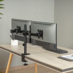 Skrivbordsfäste för 2 Maclean-skärmar, VESA 75x75 och 100x100, 17-32 tum, 2x 9 kg, MC-754N
