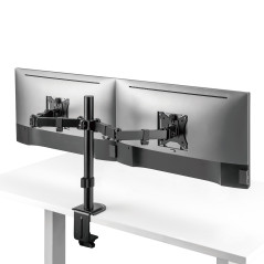 Skrivbordsfäste för 2 Maclean-skärmar, VESA 75x75 och 100x100, 17-32 tum, 2x 9 kg, MC-754N | HandlaSmidigt.se