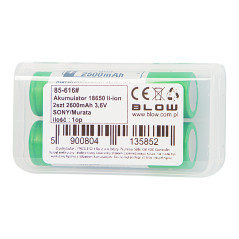 85-616- Batteri 18650 li-ion 2 st 2600mAh 3,6V Sony/Murata