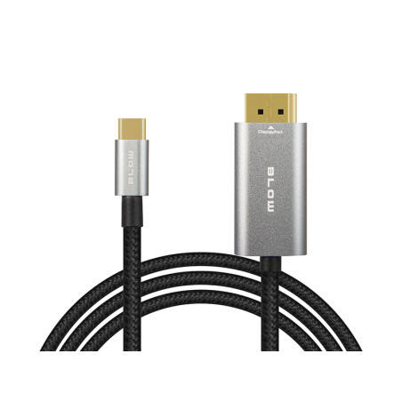 92-687- DisplayPort - USB-C anslutning 2m flätad