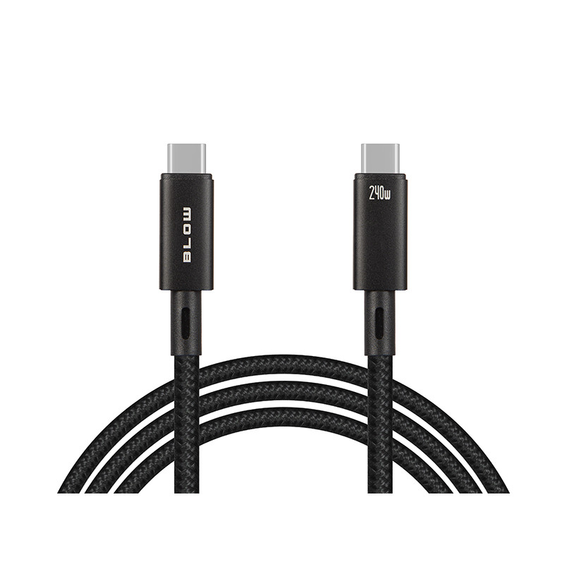 66-160- USB-C till USB-C-anslutning 4.0 40 Gbps 240 W 1,0 m svart fläta