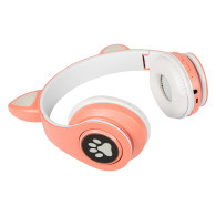 32-821- Trådlösa hörlurar bt 5.0 med LED-ljus rosa öron