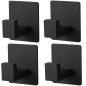 DA106 4 svarta badrumskrokar med självhäftande baksida