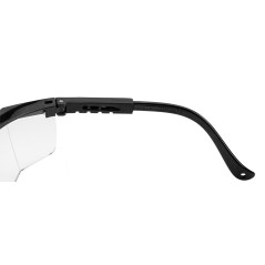 Skyddsglasögon, vita linser, justerbara öronskydd