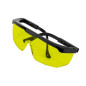 Skyddsglasögon, gula linser, justerbara öronskydd