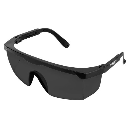 Skyddsglasögon, tonade linser, justerbara öronskydd