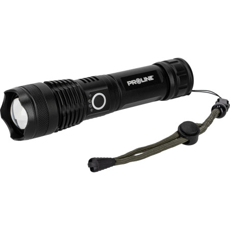 Ficklampa aluminium, usb-c, 600 lm, zoom, 5 ljuslägen, Proline.