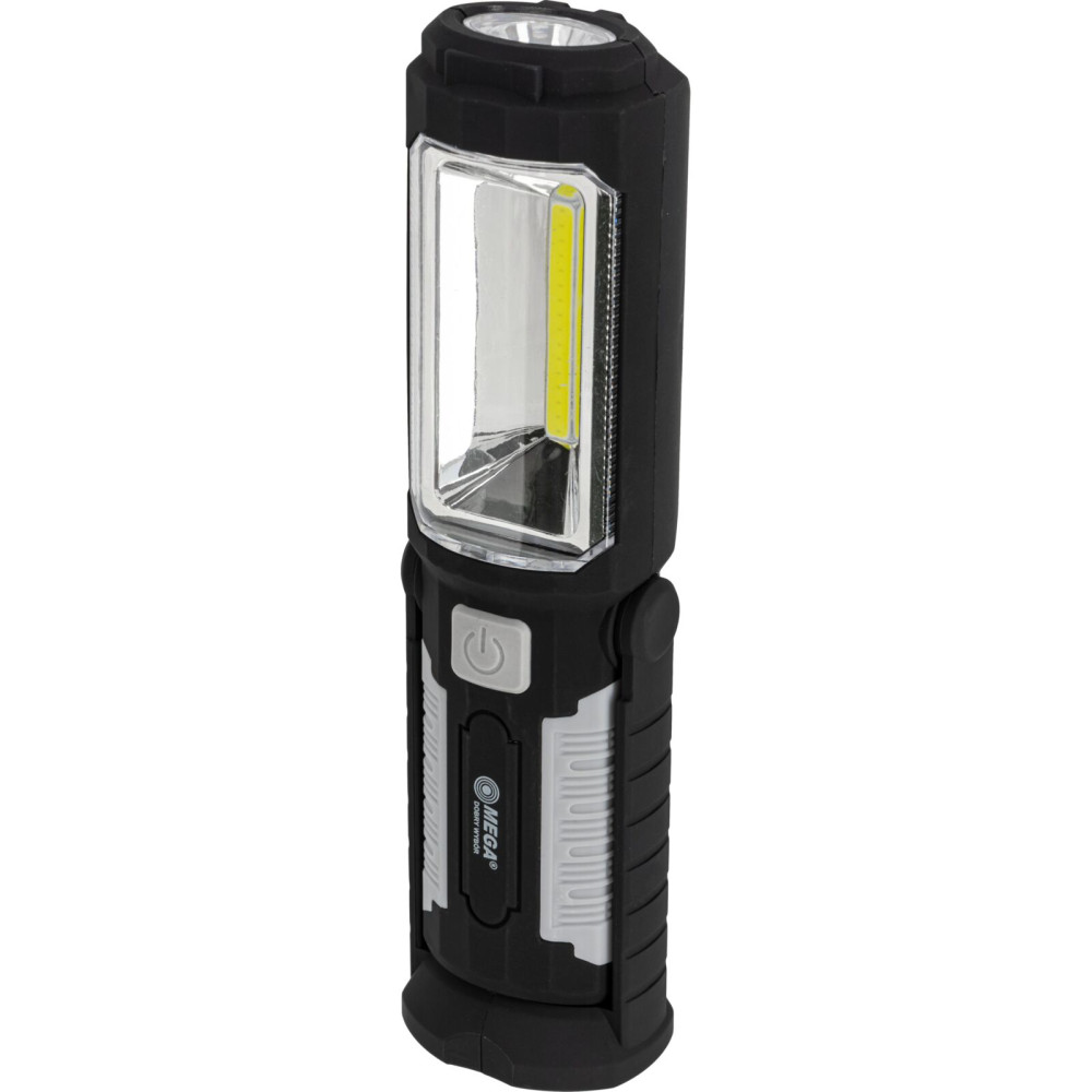 Arbetslampa, 3w, 2x cob, 3xaa, 200lm, magnet Arbetslampa, 3w, 2x cob, 3xaa, 200lm, magnet