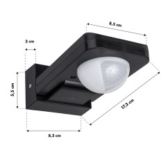 Rörelsedetektor PIR Maclean, infraröd, IP65, max 2000W, svart, MCE243 B | HandlaSmidigt.se