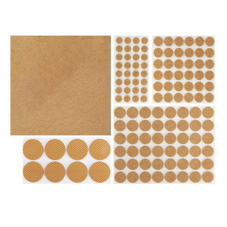 69-025- Filtpads för möbler 125 stycken blandade bruna