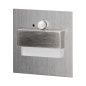 TRACO LED 1,5W, infälld trappbelysning, 12VDC, 30lm, 6000K, satin, rörelse- och skymningssensor