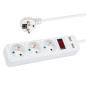 98-080- Nätdelar förlängare pr-370wsp/usb 3-uttag+usb med jordning+strömbrytare 1,5m vit 3x1,5mm