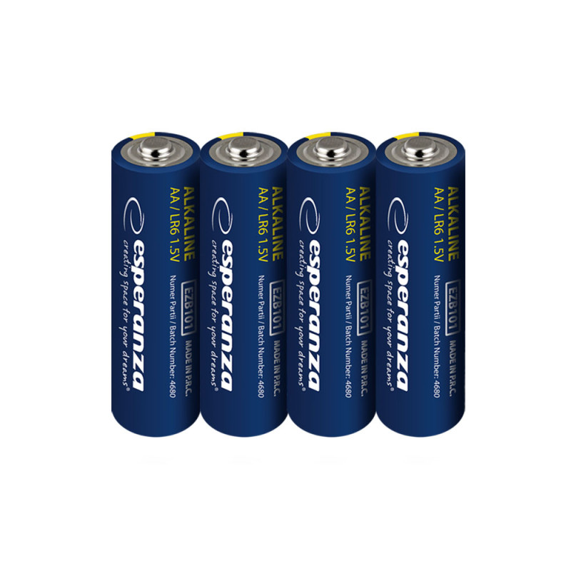 EZB116 Esperanza alkaliska batterier aa 4-pack blister