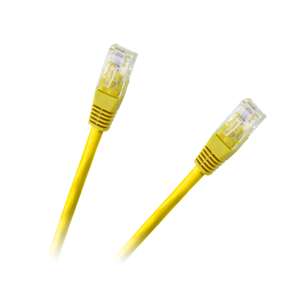 Patchcord kabel UTP 8c wtyk-wtyk 3,0m CCA żółty cat.6e Patchcord kabel UTP 8c wtyk-wtyk 3,0m CCA żółty cat.6e