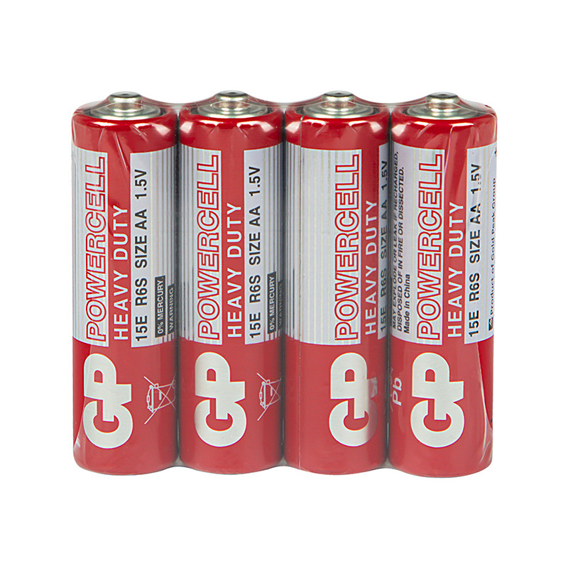 82-631 - Zinkkol-batteri aa 1.5 r6 gp powercell folie 4 st