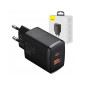 BASEUS Väggadapter Baseus Compact Quick Charger, USB, USB-C, 20W (CCXJ-B01) Svart