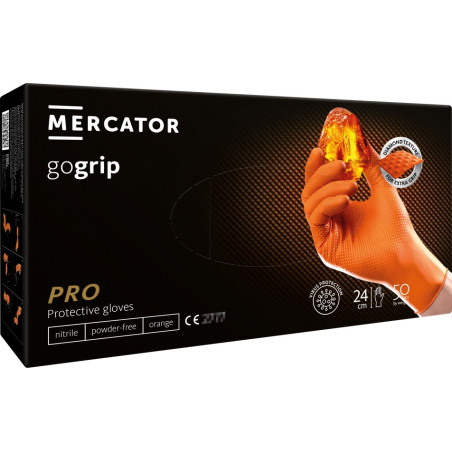 Nitrilhandskar orange Mercator GoGrip 50 stycken storlek XL
