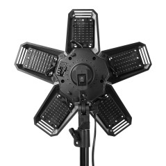 RIGEL LED set: hopfällbar 5-flügelige Werkstattlampe 55W + Stativ + Adapter | HandlaSmidigt.se