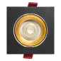 RAM FONDI dekorativ ram för spotlight, MR16/GU10 max 50W, kvadratisk, fast, aluminium, svart-guld