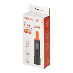 Ficklampa LED SMD 10W + COB 2W, 350lm, 1200 mAh, zoomfunktion, färgade skyddshöljen. | HandlaSmidigt.se