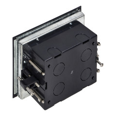 Golvbox för modulära uttag 4 x 45x45mm eller 8 x 22,5x45mm, lock: plast, svart | HandlaSmidigt.se