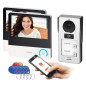 PAVONIS MULTI, tvåfamiljers videodörrtelefonset, 4-ledare, 7', Wi-Fi, pekskärm, Full HD, RFID