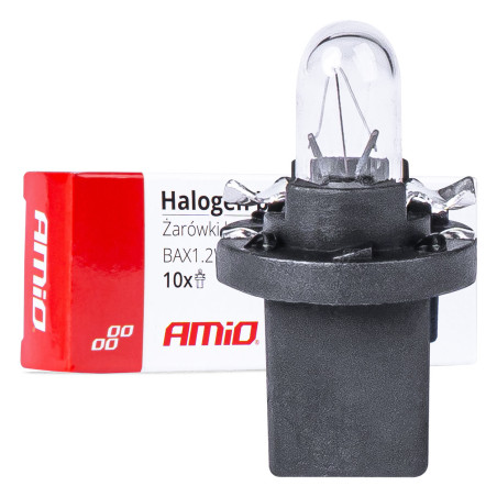 Halogenlampor t5 b8.5d 12v bax1.2w 10 st. amio-03371