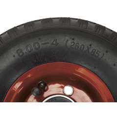 69-021- Hjul 26 cm för skottkärra vagn 260x85 3.00/4 röd